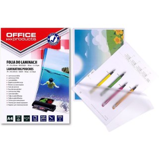 Folia laminacyjna Office Products A4 2x125µm błyszcząca 100szt