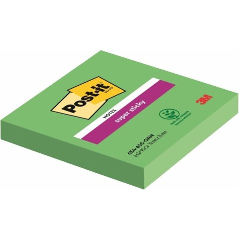 Karteczki Post-it Super Sticky 76x76mm (654-6SS-GRN) zielone 90szt