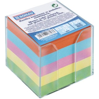 Kostka papierowa w pojemniku Donau 92x92x82mm nieklejona kolor