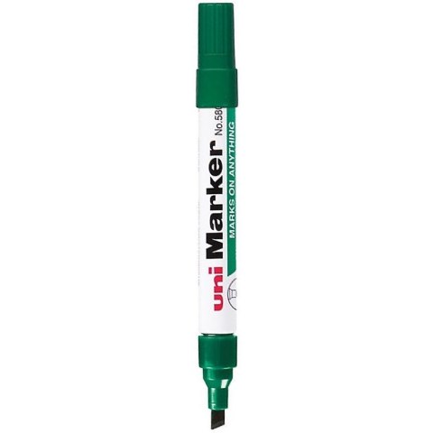 Marker permanentny Uni No.580B ścięty zielony