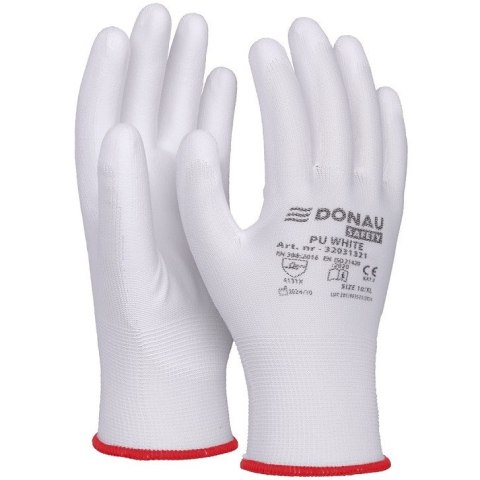 Rękawice Donau Safety PU White rozm.11 białe