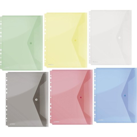 TECZKA KOPERTOWA DONAU PP A4 Z ZATRZASKIEM I EUROPERFORACJĽ NIEBIESKA TRANSPARENTNA