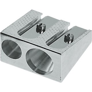 Temperówka Faber-Castell 2 otwory metalowa srebrna