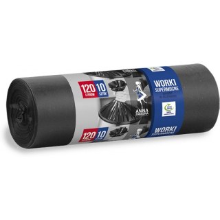 WORKI NA ŚMIECI 120L LDPE CZARNE 10szt