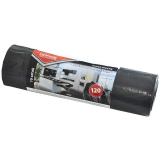 Worki na śmieci Office Products 120L LDPE z taśmą czarne (10)