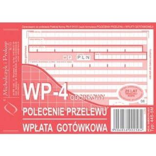 POLECENIE PRZELEWU/WPŁATA GOTÓWKOWA A6 (O+3K)