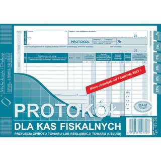 PROTOKÓŁ DLA KAS FISKALNYCH PRZYJĘCIA ZWROTU A5 (O+1K)