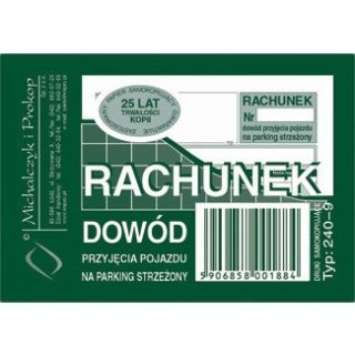RACHUNEK DOWÓD PRZYJECIA POJAZDU NA PARKING A7 (WIELOKOPIA)